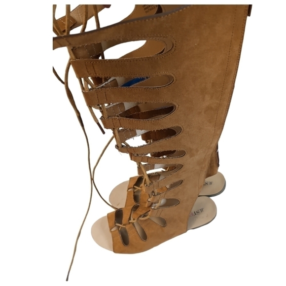 Just Fab Beckie Lace Up super cute mid calf sandals size 7 EUC - Picture 4 of 5